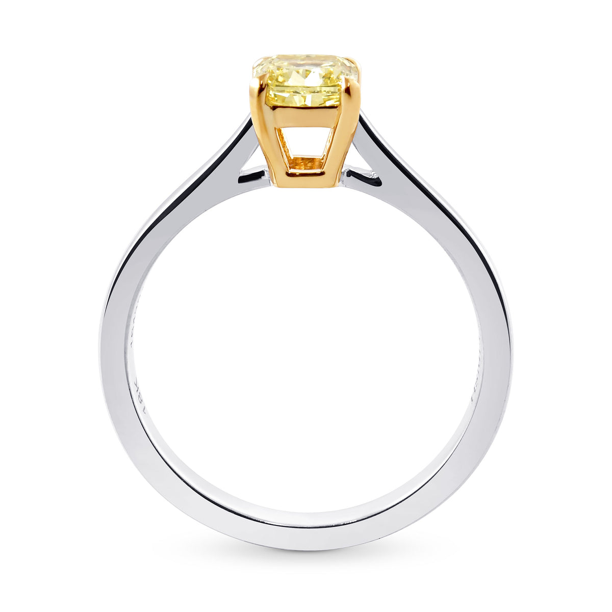 Fancy Intense Yellow Cushion Diamond Solitaire Ring