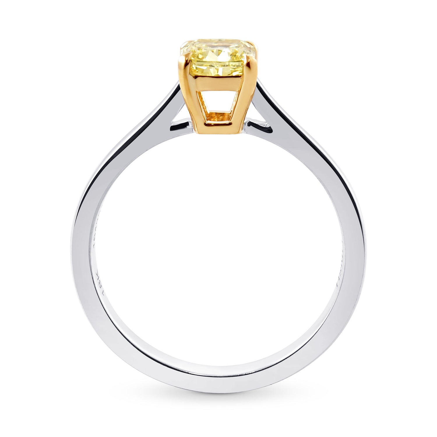 Fancy Intense Yellow Cushion Diamond Solitaire Ring