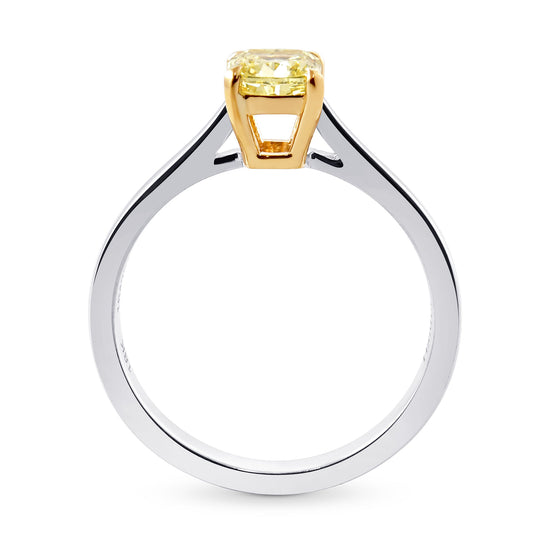 Fancy Intense Yellow Cushion Diamond Solitaire Ring