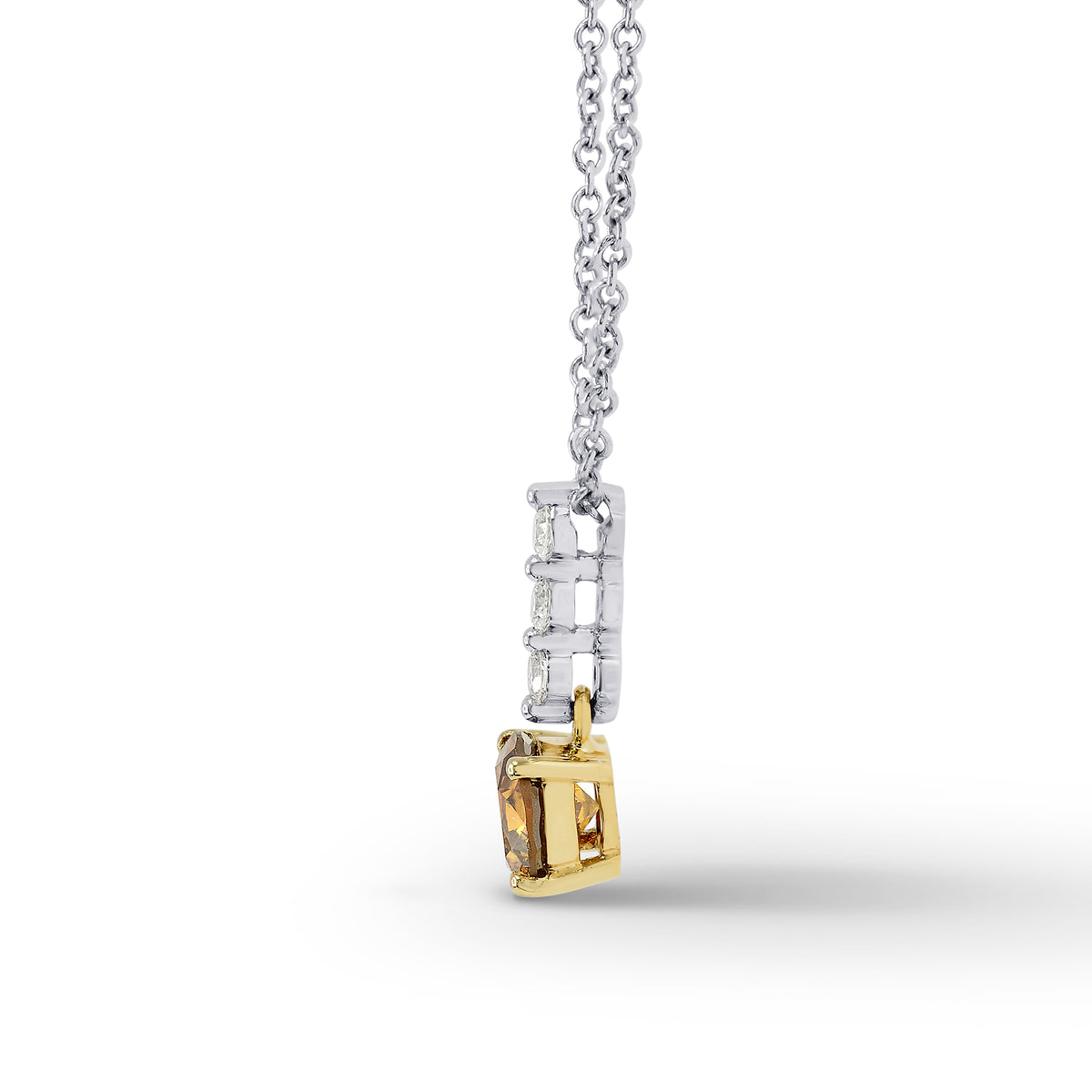 Fancy Deep Yellowish Orange Diamond Drop Pendant