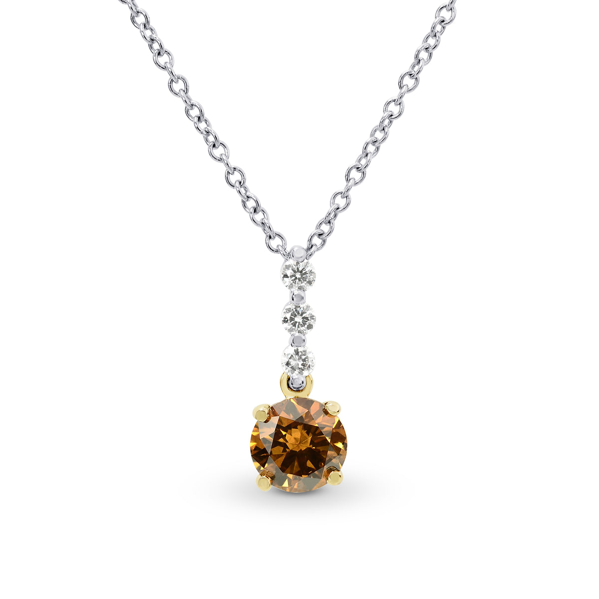 Fancy Deep Yellowish Orange Diamond Drop Pendant