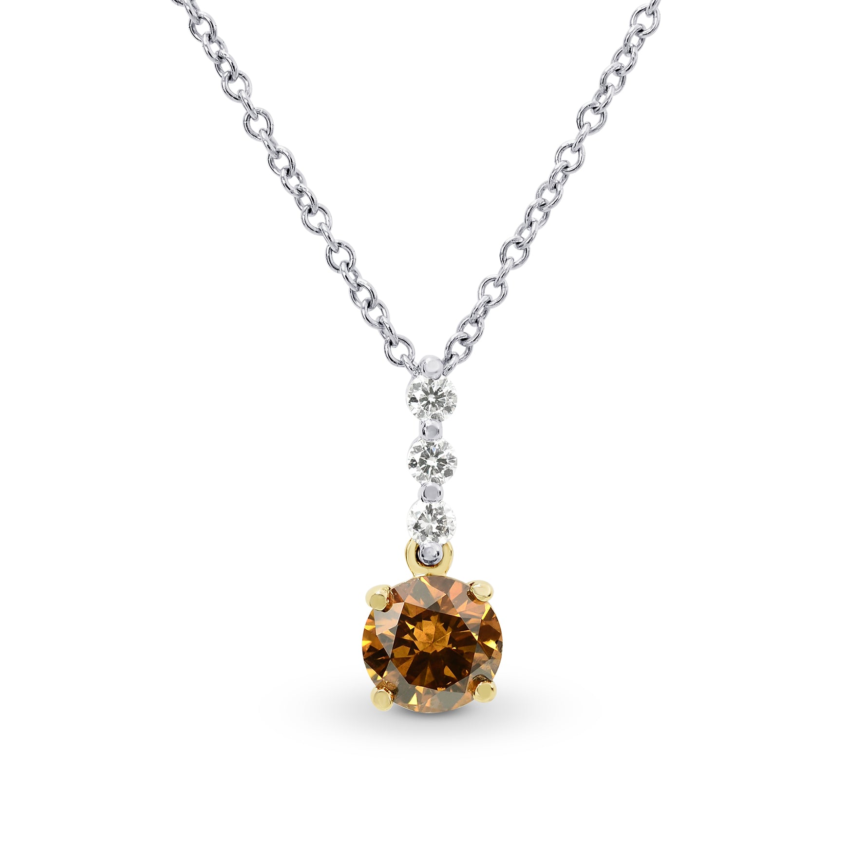 Fancy Deep Yellowish Orange Diamond Drop Pendant
