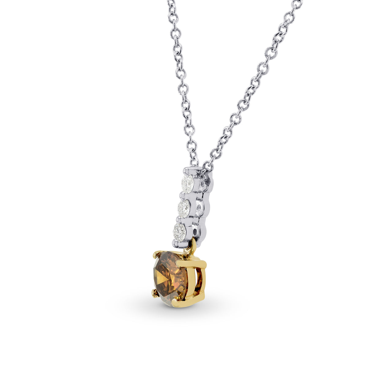 Fancy Deep Yellowish Orange Diamond Drop Pendant