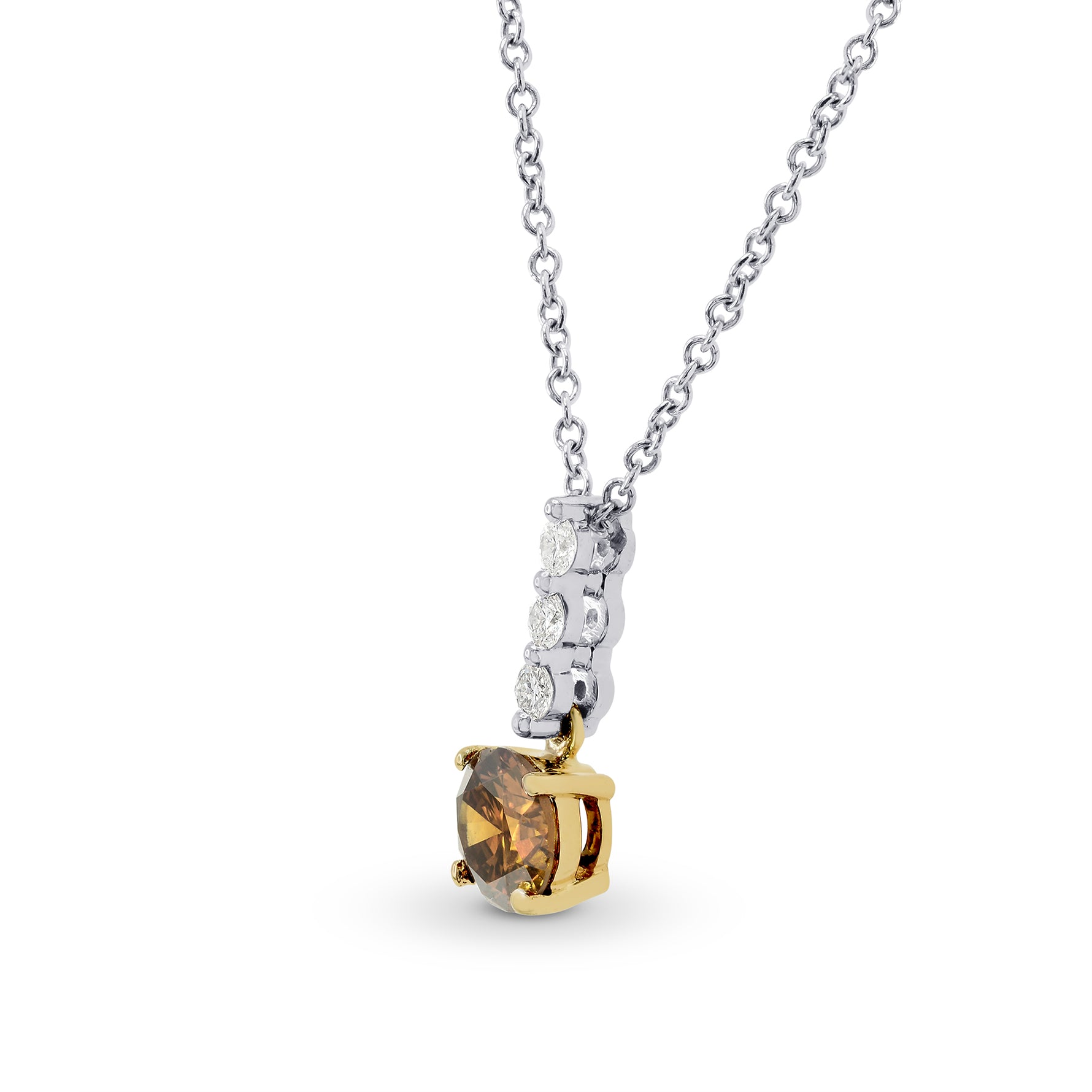 Fancy Deep Yellowish Orange Diamond Drop Pendant