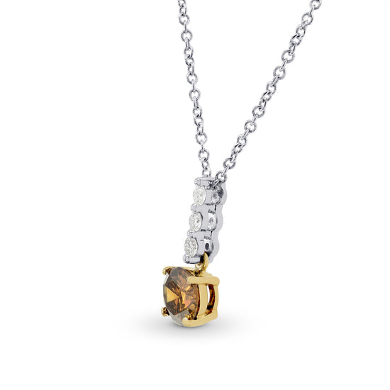 Fancy Deep Yellowish Orange Diamond Drop Pendant