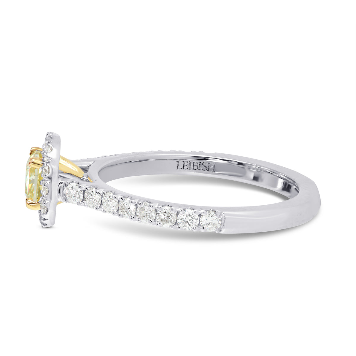 Fancy Yellow Cushion Diamond Halo Ring