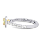 Fancy Yellow Cushion Diamond Halo Ring