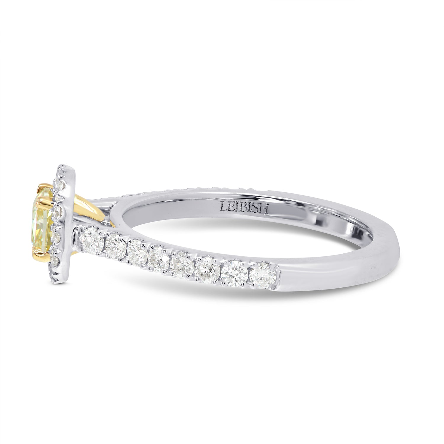 Fancy Yellow Cushion Diamond Halo Ring