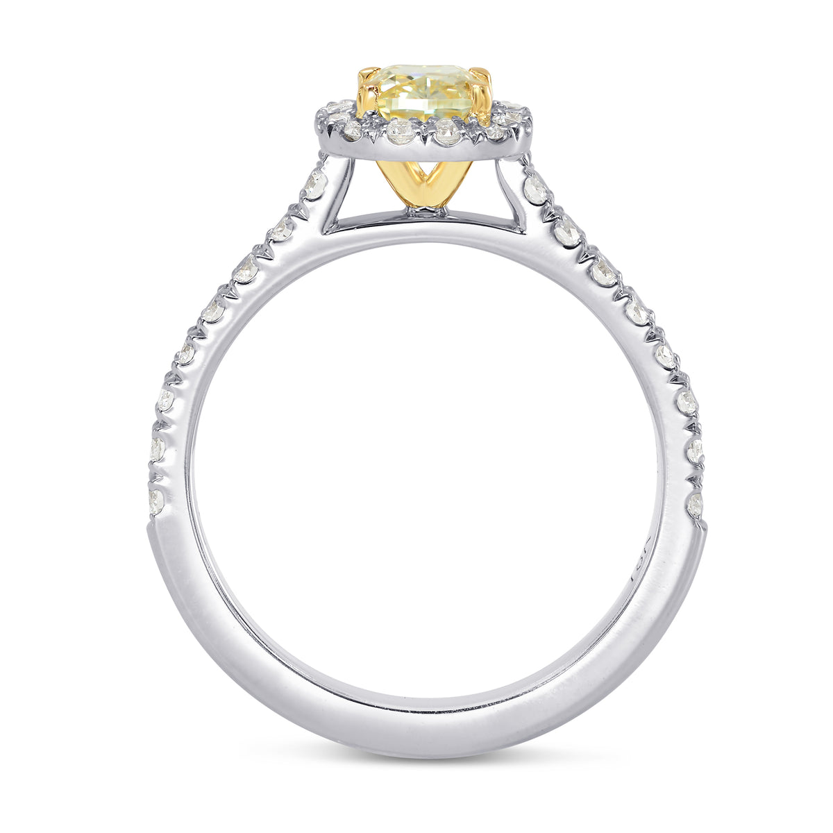 Fancy Yellow Cushion Diamond Halo Ring