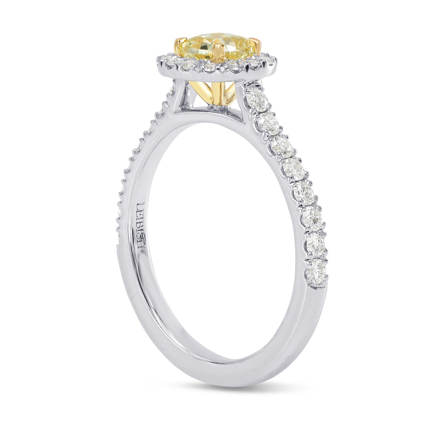 Fancy Yellow Cushion Diamond Halo Ring
