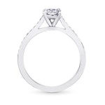 Round White and Pink Diamond Pave Engagement Ring