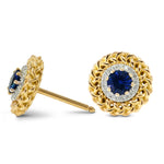 Sapphire & Diamond Designer Stud Earrings