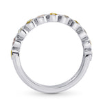 11 Stone Multicolored Diamond Stackable Bezel Band Ring