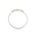 Fancy Vivid Yellow and White Diamond 7 Stone Stacking Band Ring