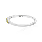 Fancy Vivid Yellow and White Diamond 7 Stone Stacking Band Ring