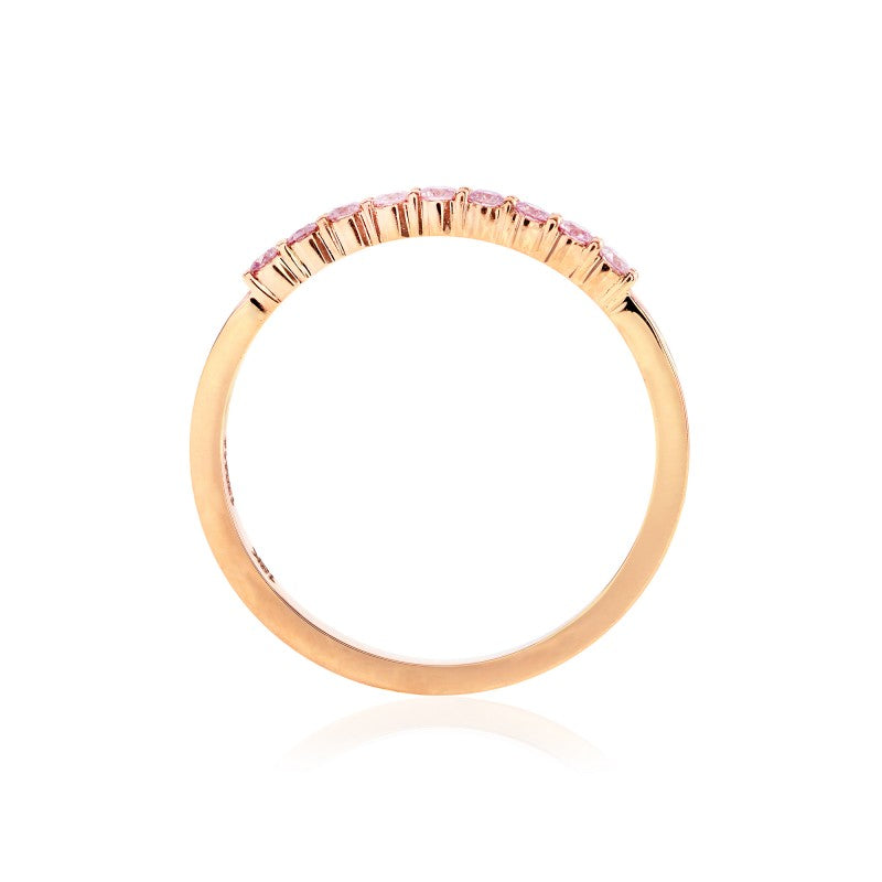 Pink Diamond 9 Stone Stacking Band Ring