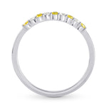 Fancy Intense Yellow and White Diamond 9 Stone Stacking Band Ring