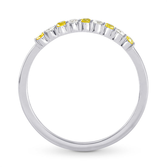 Fancy Intense Yellow and White Diamond 9 Stone Stacking Band Ring