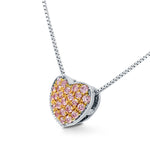 Pink Diamond Pave Heart Pendant