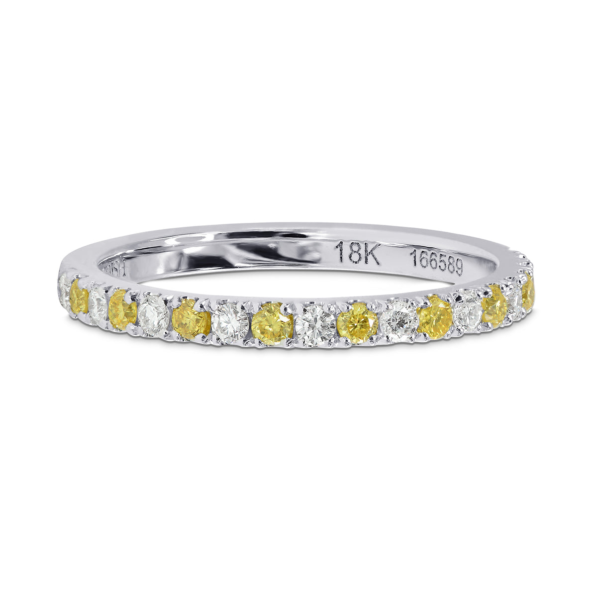 Half Eternity Fancy Vivid Yellow & White Diamond Ring