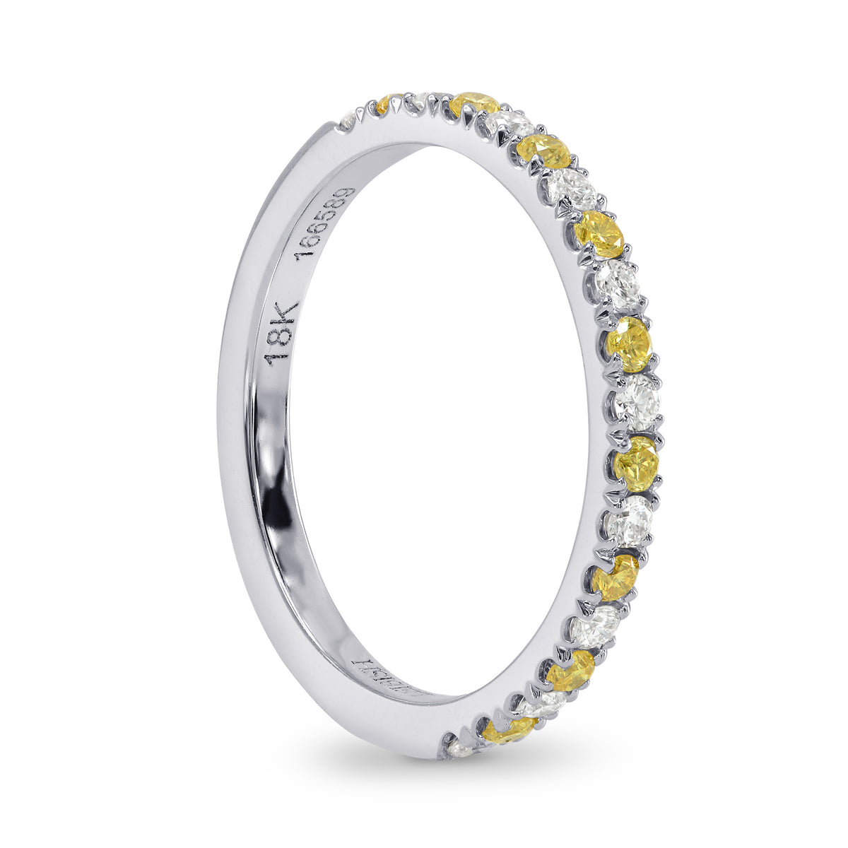 Half Eternity Fancy Vivid Yellow & White Diamond Ring