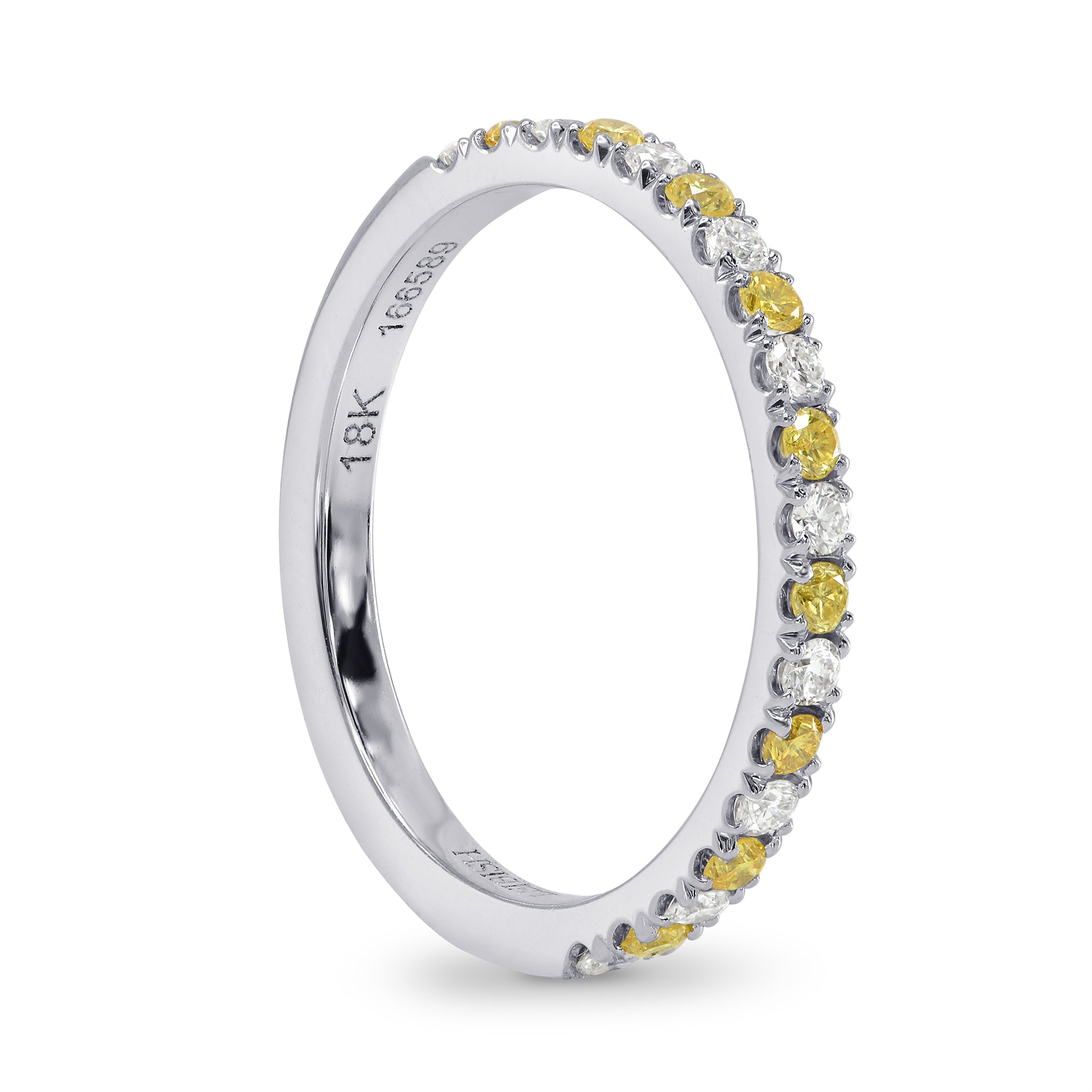 Half Eternity Fancy Vivid Yellow & White Diamond Ring