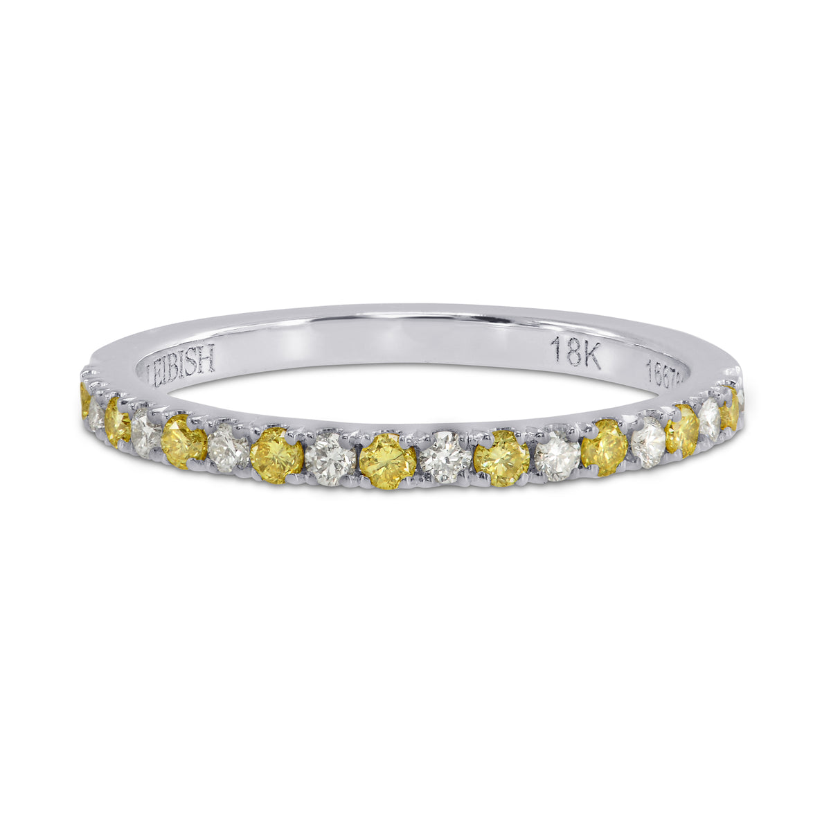  Fancy Intense Yellow and White Diamond Band Ring
