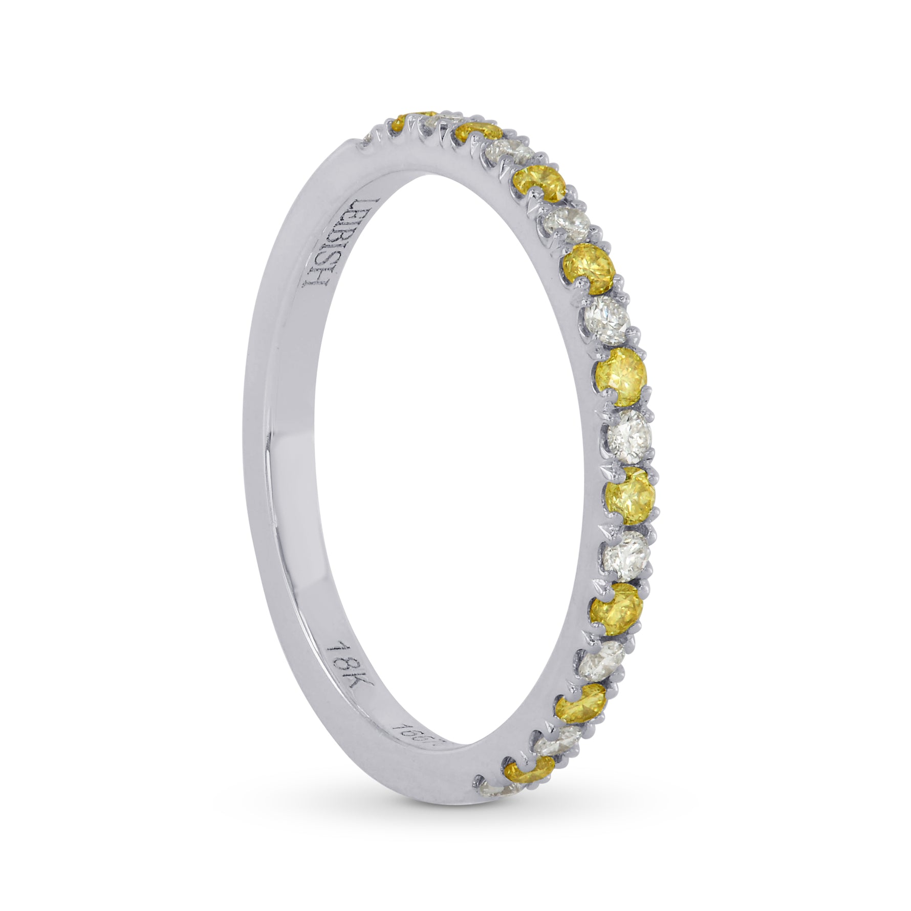  Fancy Intense Yellow and White Diamond Band Ring