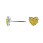 Fancy Intense Yellow Diamond Pave Heart Earrings