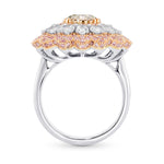 Extraordinary Fancy Grayish Yellowish Green Cushion Diamond Ring