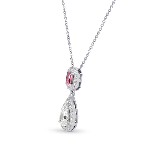 Fancy Vivid Purplish Pink and White Diamond Pendant 