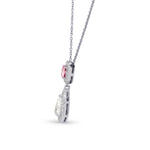 Fancy Vivid Purplish Pink and White Diamond Pendant 