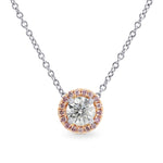 White & Pink Diamond Halo Slider Pendant