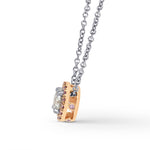 White & Pink Diamond Halo Slider Pendant