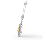 Vivid Green Emerald & Fancy Intense Yellow Diamond Necklace