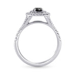 Black Diamond Double Halo Ring