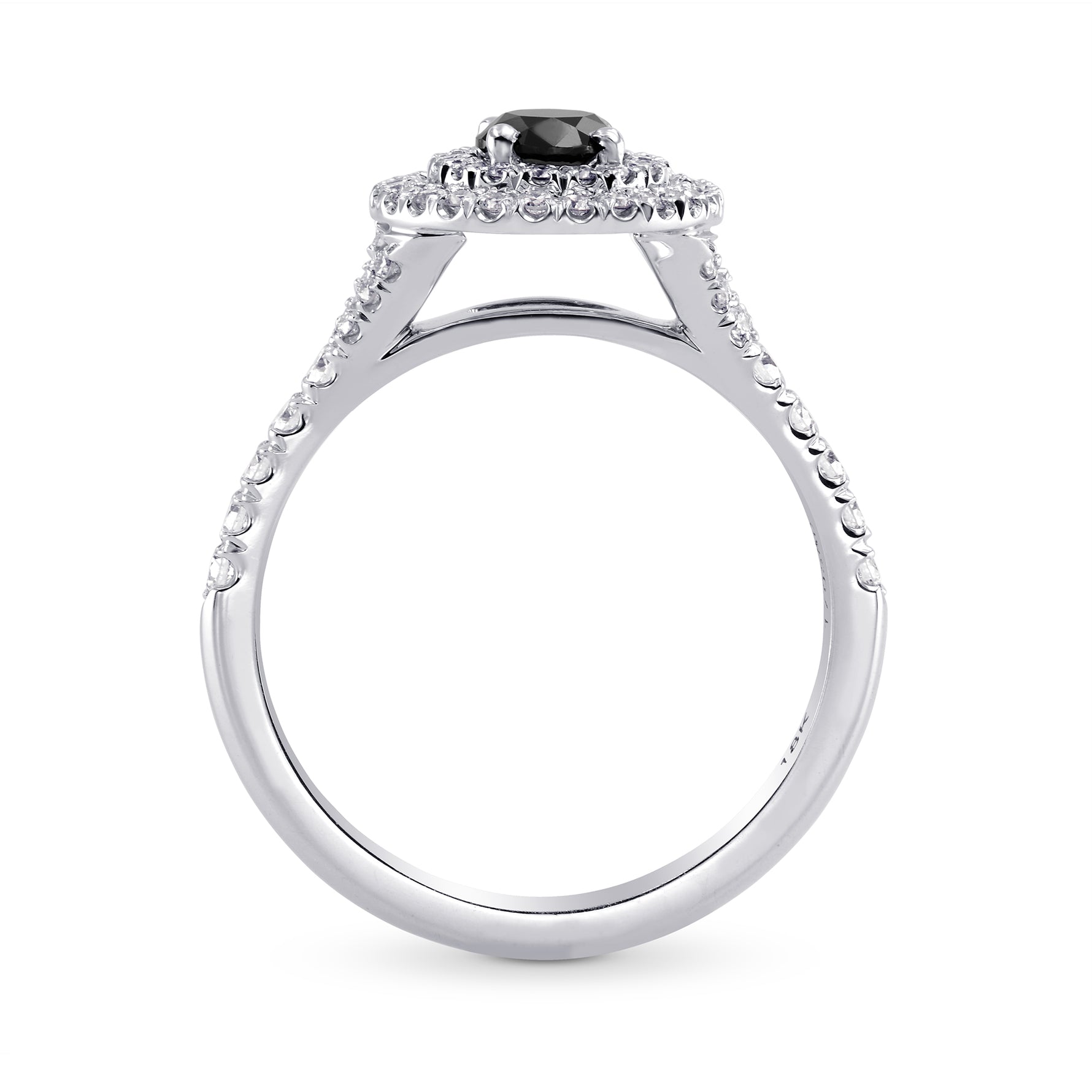 Black Diamond Double Halo Ring