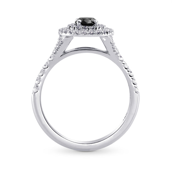 Black Diamond Double Halo Ring