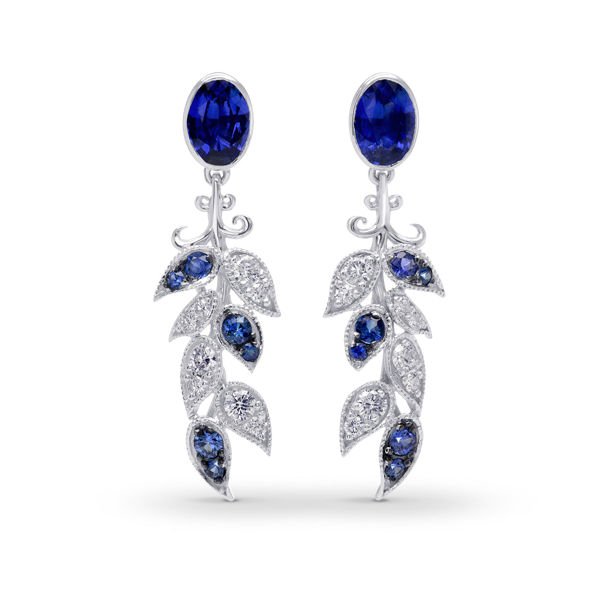 Extraordinary Sapphire & Diamond Drop Earrings