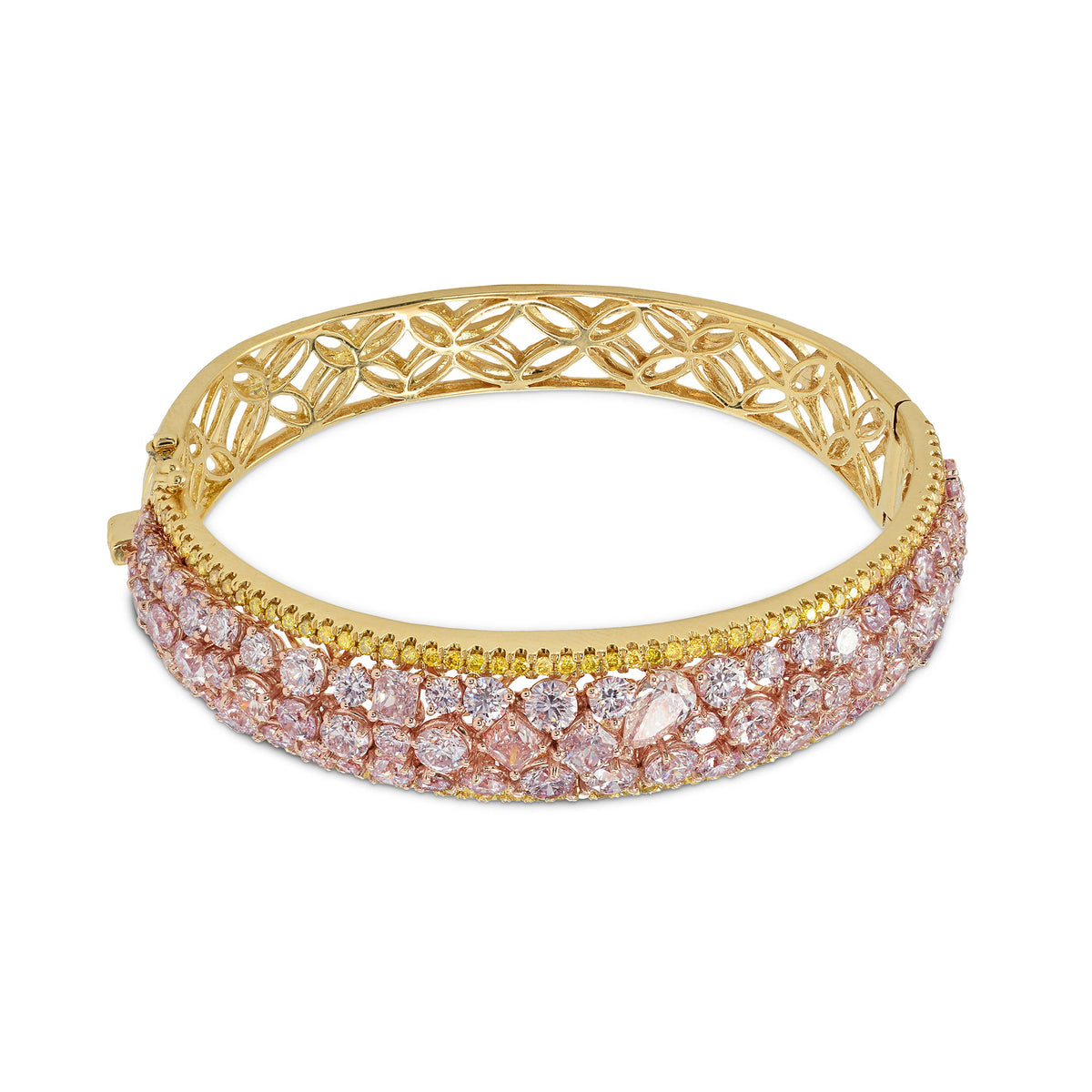 Couture Pink and Canary Yellow Diamond Bangle
