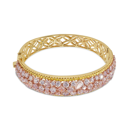 Couture Pink and Canary Yellow Diamond Bangle