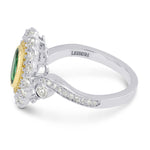 Vivid Green Emerald and Fancy Intense Yellow Diamond Ring