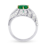 Vivid Green Round Emerald Designer Dress Ring