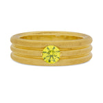 22K Gold Band Ring with Fancy Intense Yellow Round Brilliant