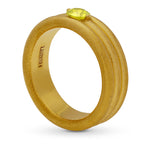 22K Gold Band Ring with Fancy Intense Yellow Round Brilliant