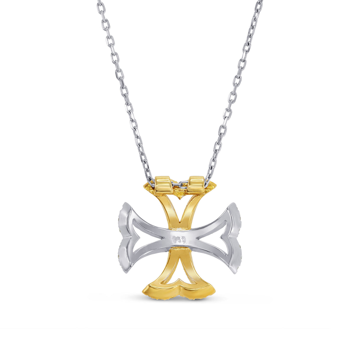 Fancy Vivid Yellow and Collection color Maltese Cross necklace
