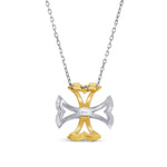 Fancy Vivid Yellow and Collection color Maltese Cross necklace