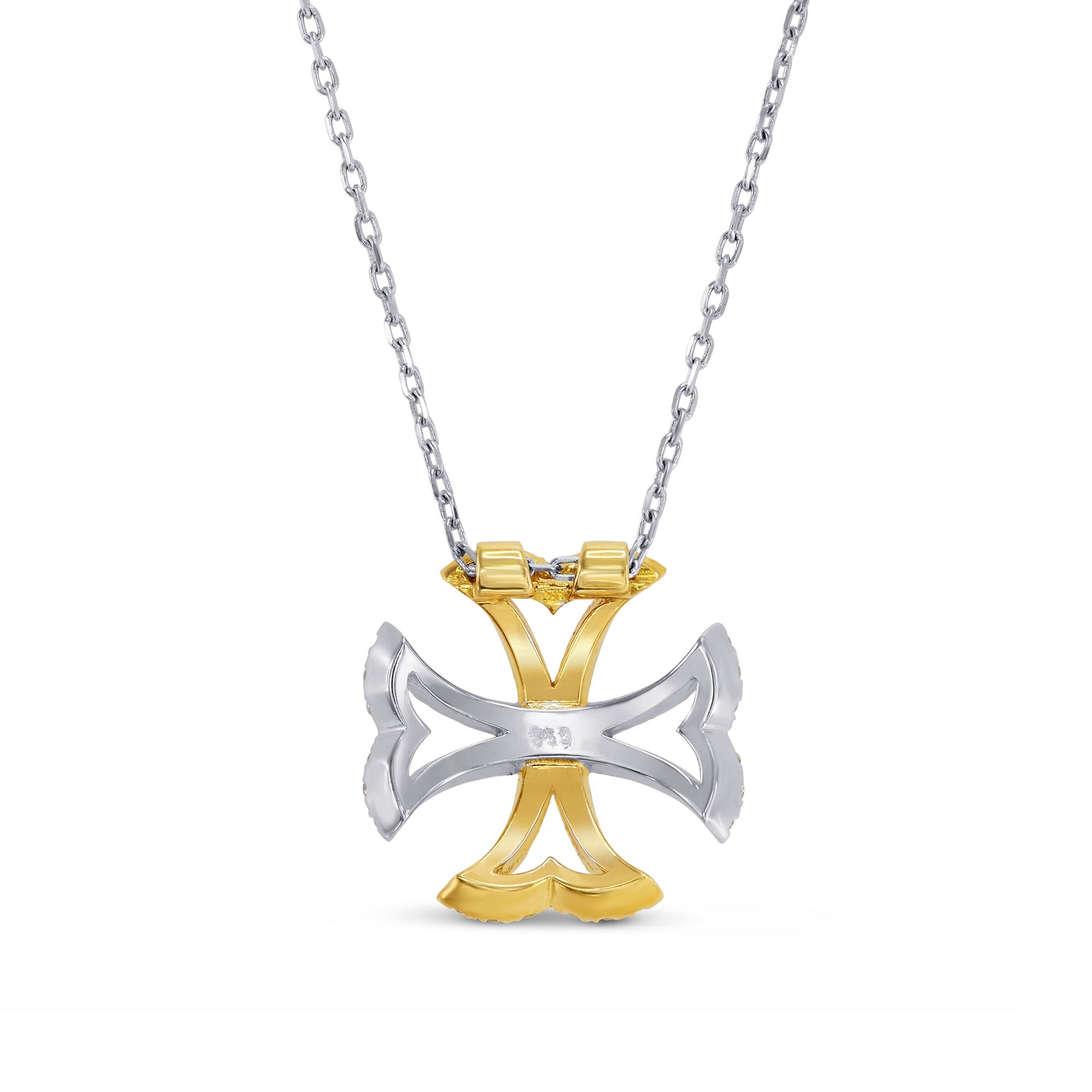 Fancy Vivid Yellow and Collection color Maltese Cross necklace