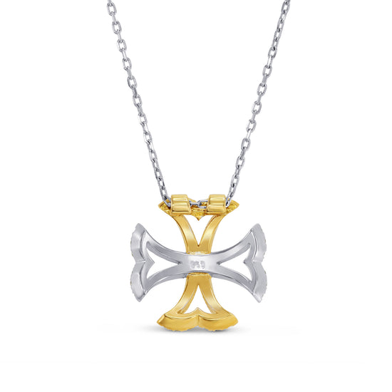 Fancy Vivid Yellow and Collection color Maltese Cross necklace