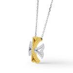Fancy Vivid Yellow and Collection color Maltese Cross necklace